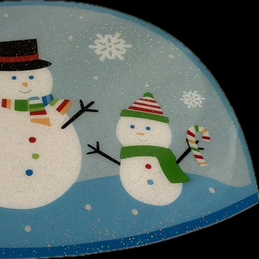 Vintage Snowman Placemats Glitter Winter Christmas Table Decor Set of 6